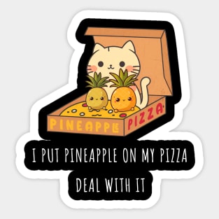 Funny Pineapple Pizza Kawaii Sticker